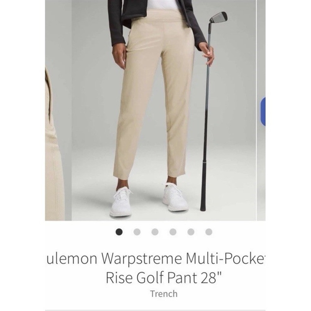 🍋EUC LULULEMON Warpstreme Multi-Pocket Mid-Rise Golf Cropped Pant 28" Trench
